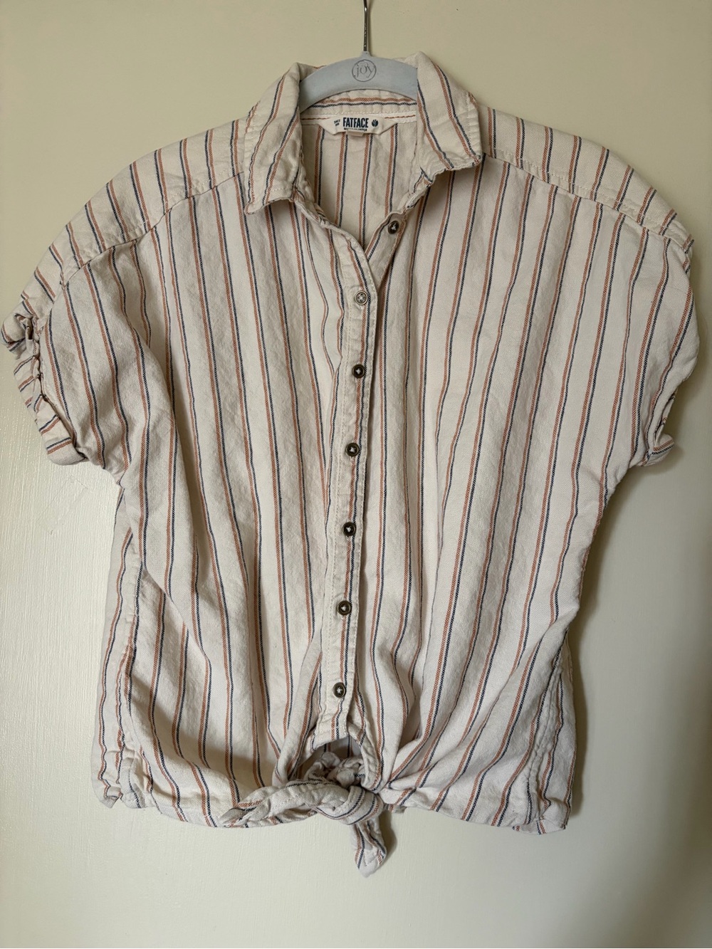 Fatface Striped Tie-Front Button Up Blouse Size 4